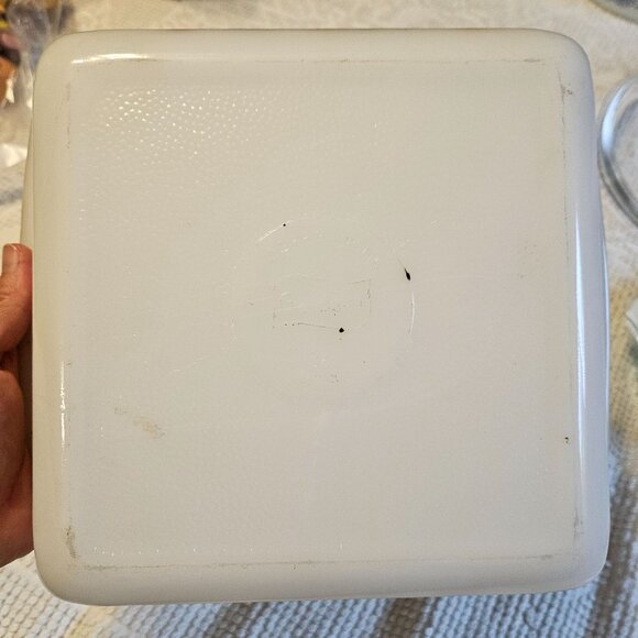 Lot of 2 VTG Glasbake 8" Square Casserole Dish Vegetables & 1 Qt Round Casserole - Picture 8 of 13